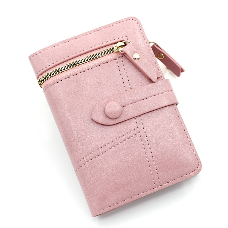 Women's Simple Short Zip Fashion Large Capacity Multiple Ladies Wallet