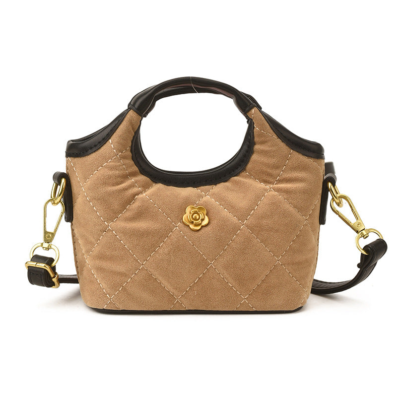 Women's Mini Portable Classic Style Diamond Embroidery Thread Camellia Women's Shoulder Bag