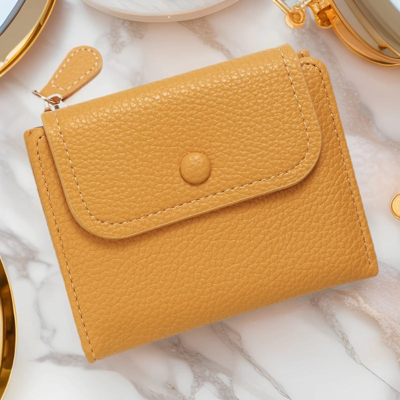 Women's Candy Color Soft Leather Litchi Pattern Ladies Wallet