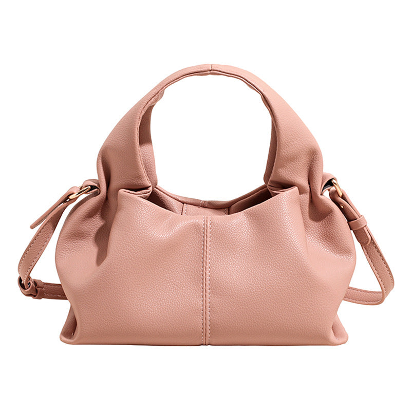 Women's French Niche Commute Simple Soft Leather Cloud Women's Shoulder Bag