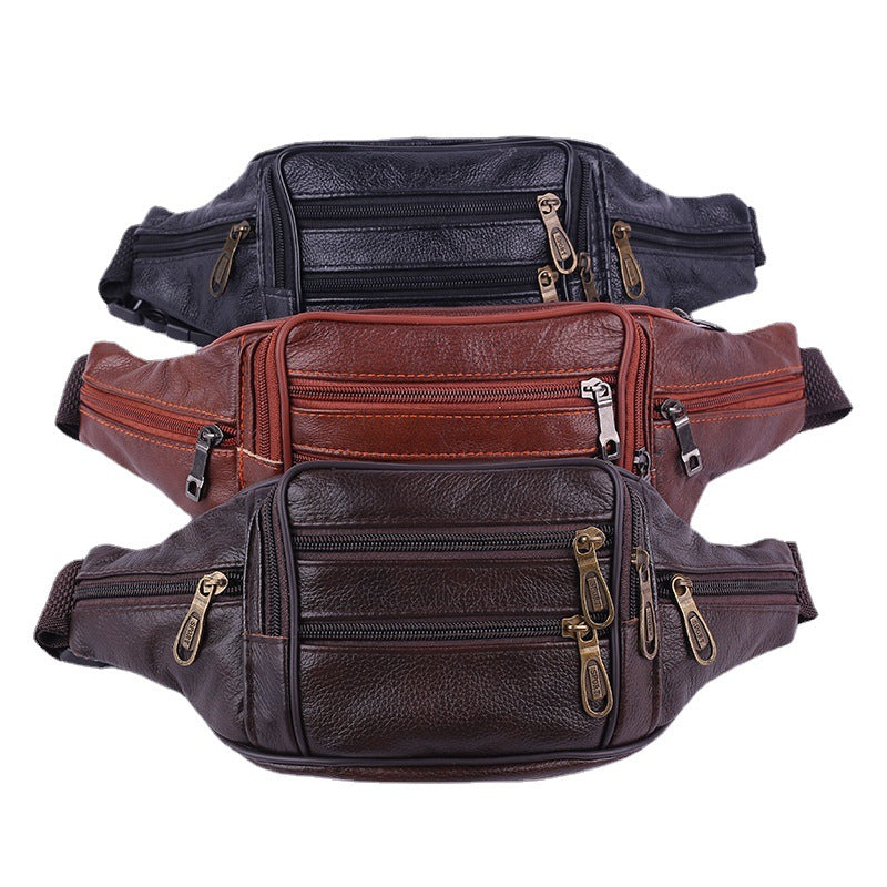 Men's Business Cash Checkout First Layer Cowhide Men's Waist Packs