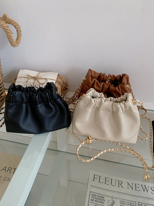 Women's Popular Textured Solid Color Versatile Chain Crossbody Bags