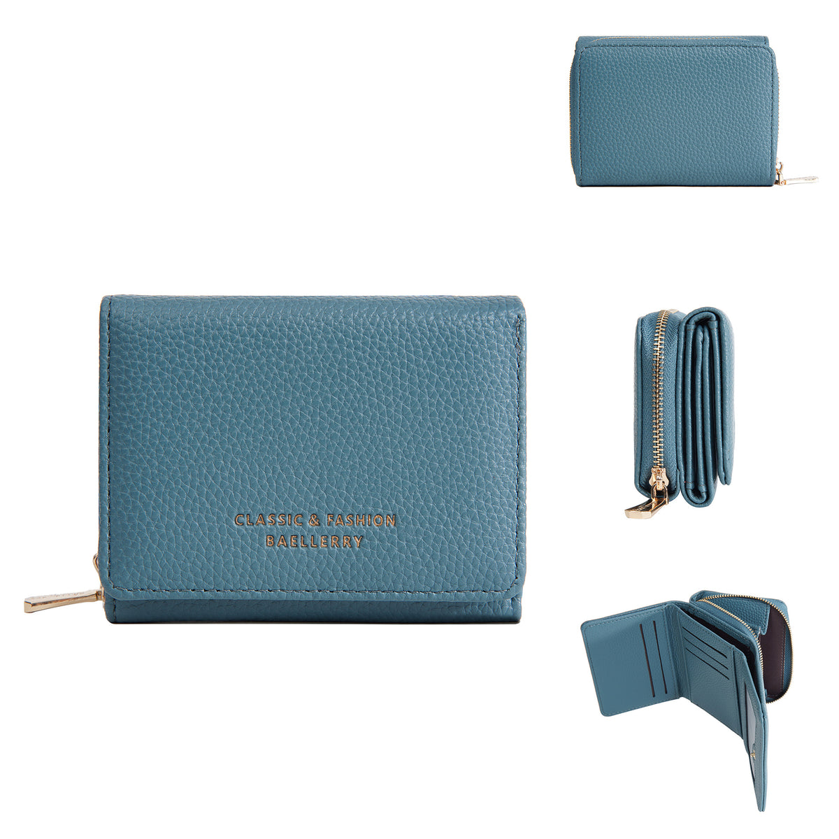 Women's Short Female Zipper Lychee Pattern Fashion Coin Purses