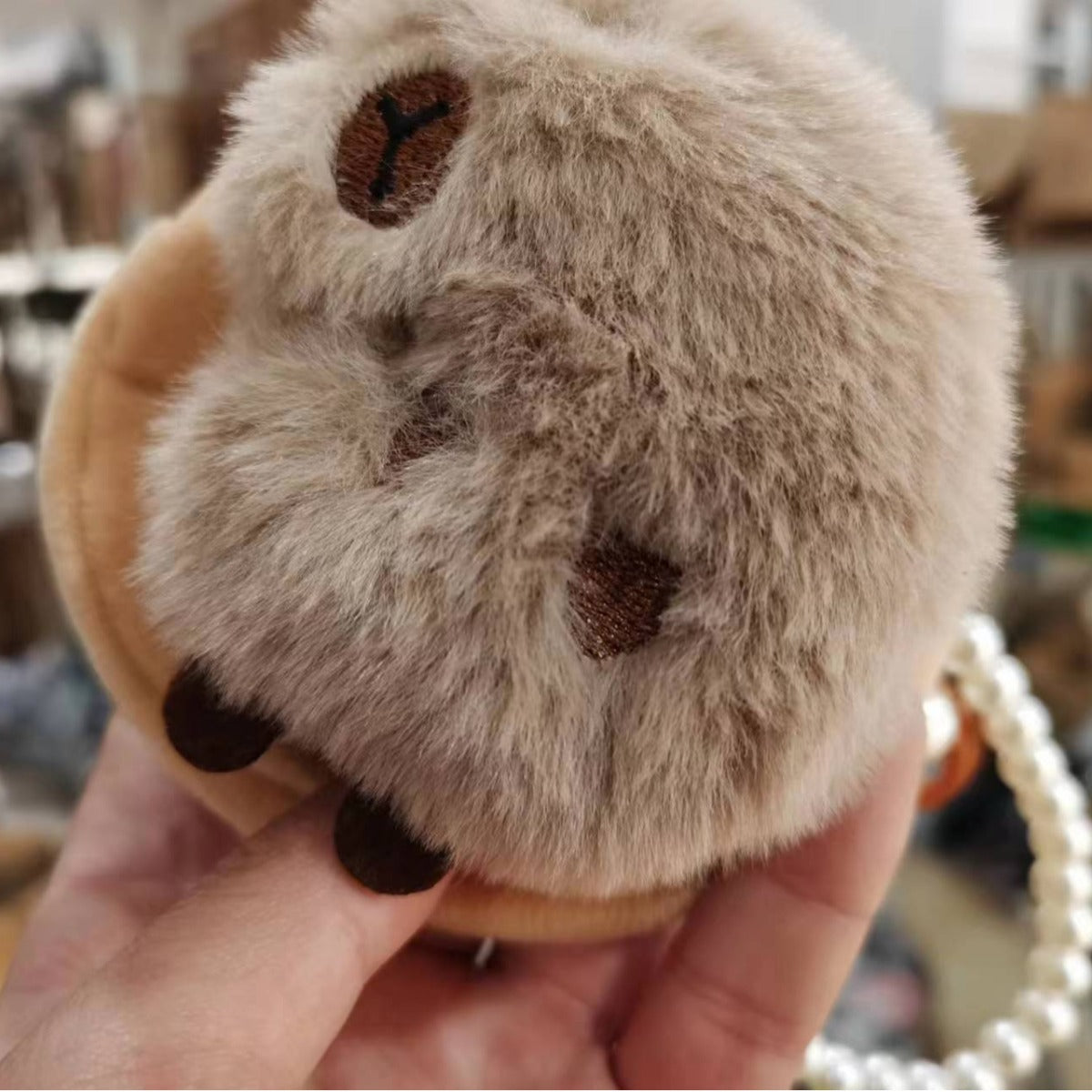 Cute Wallace Mini Little Beaver Ruby Pendant Cartoon Plush Coin Purses