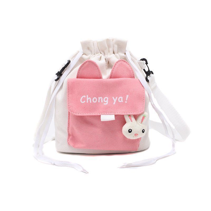 Cute Korean Style Color Matching Canvas Women's Messenger Bag