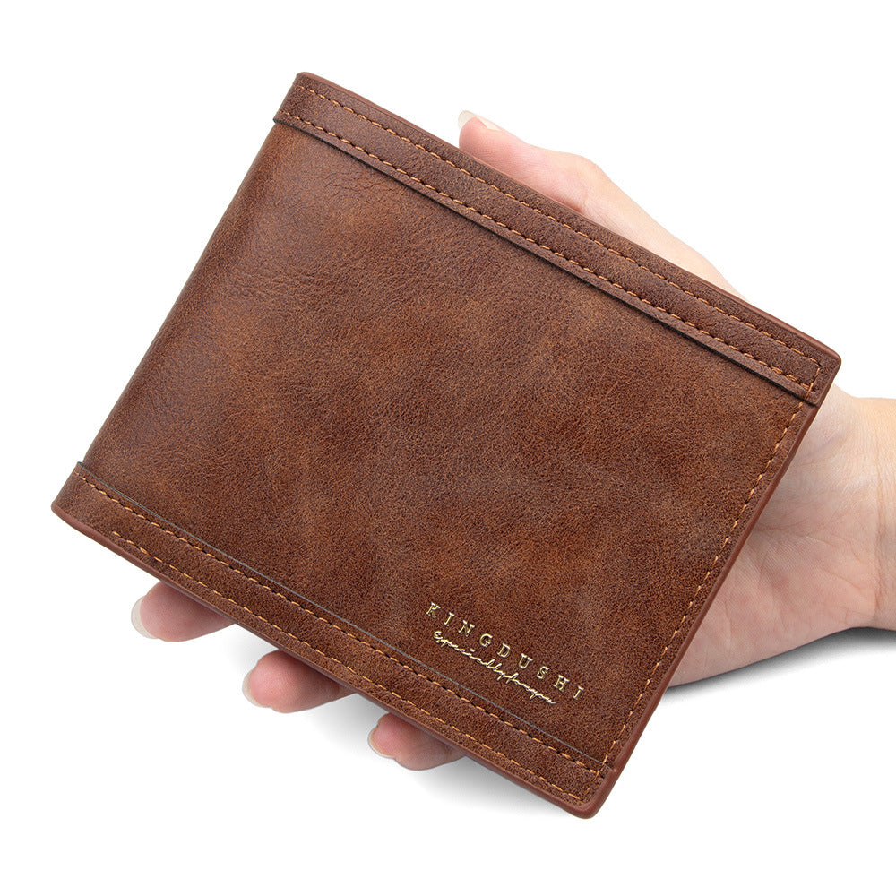 Men's Short Frosted Thin Open Zipper Pocket Bags