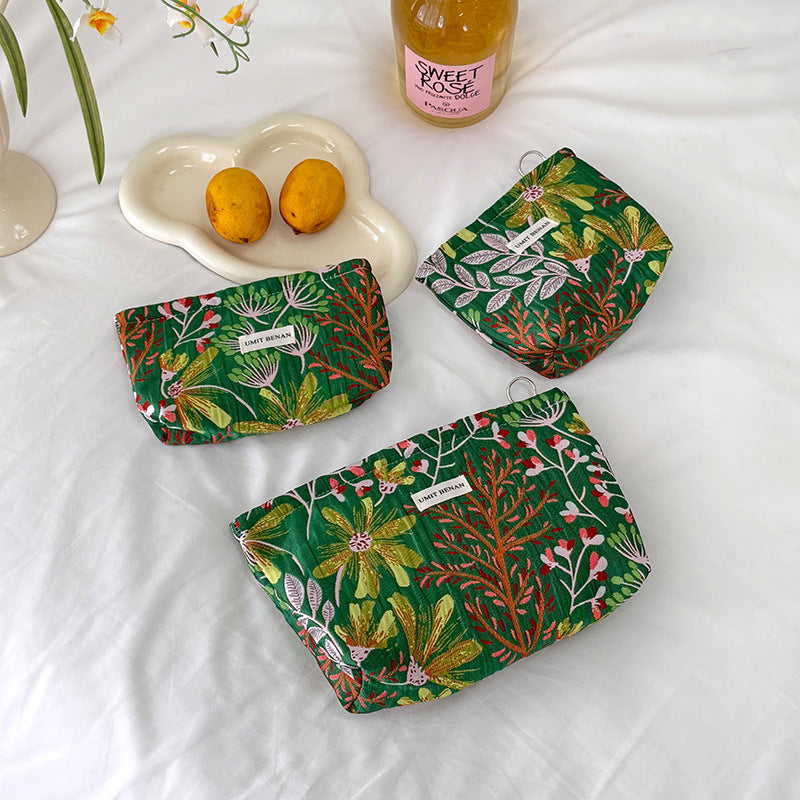 Slouchy Fashion Flower Storage Large Capacity Makeup Bag