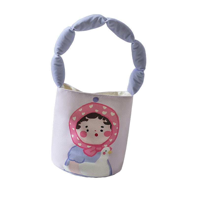 Women's Portable Underarm Cute Cartoon Cotton Handbags