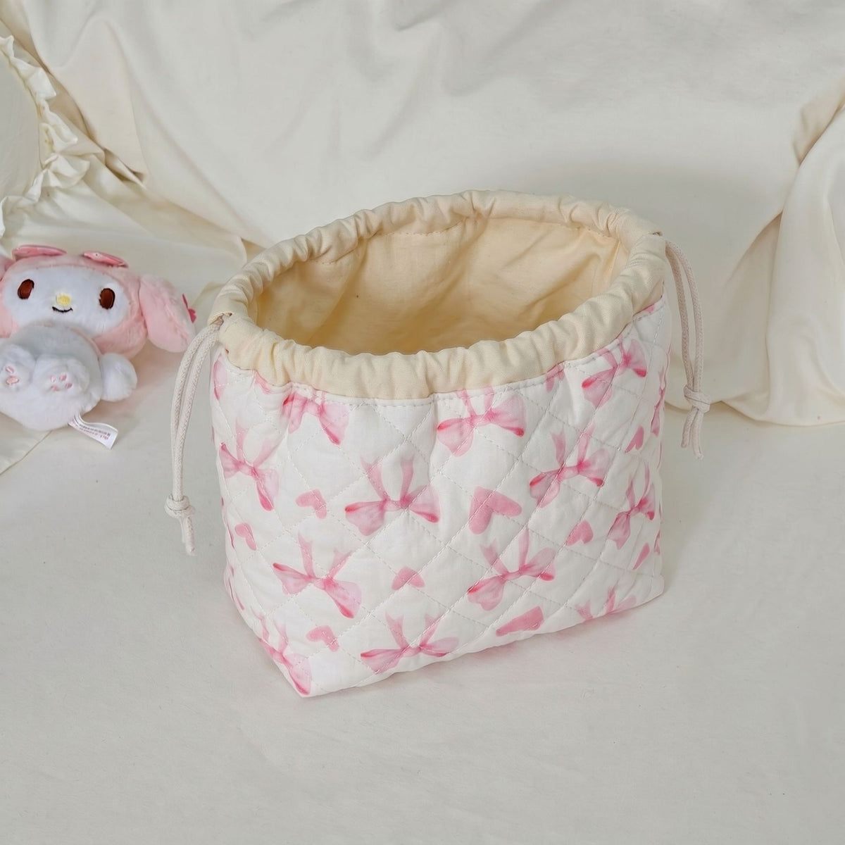 Large Capacity Polyester Drawstring Portable Cosmetics Cosmetic Bags