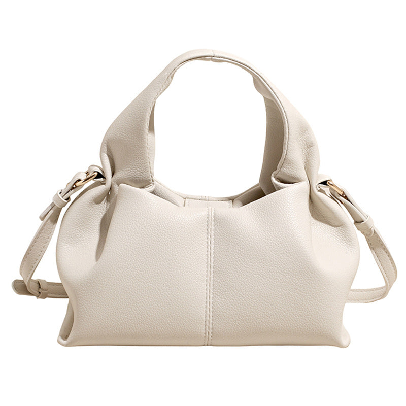 Women's French Niche Commute Simple Soft Leather Cloud Women's Shoulder Bag