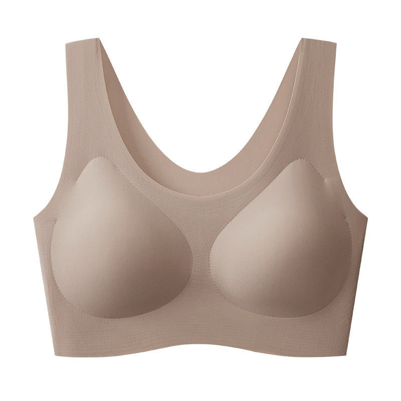 Women's Seamless Liquid Foundation Underwear Big Chest Small Bras