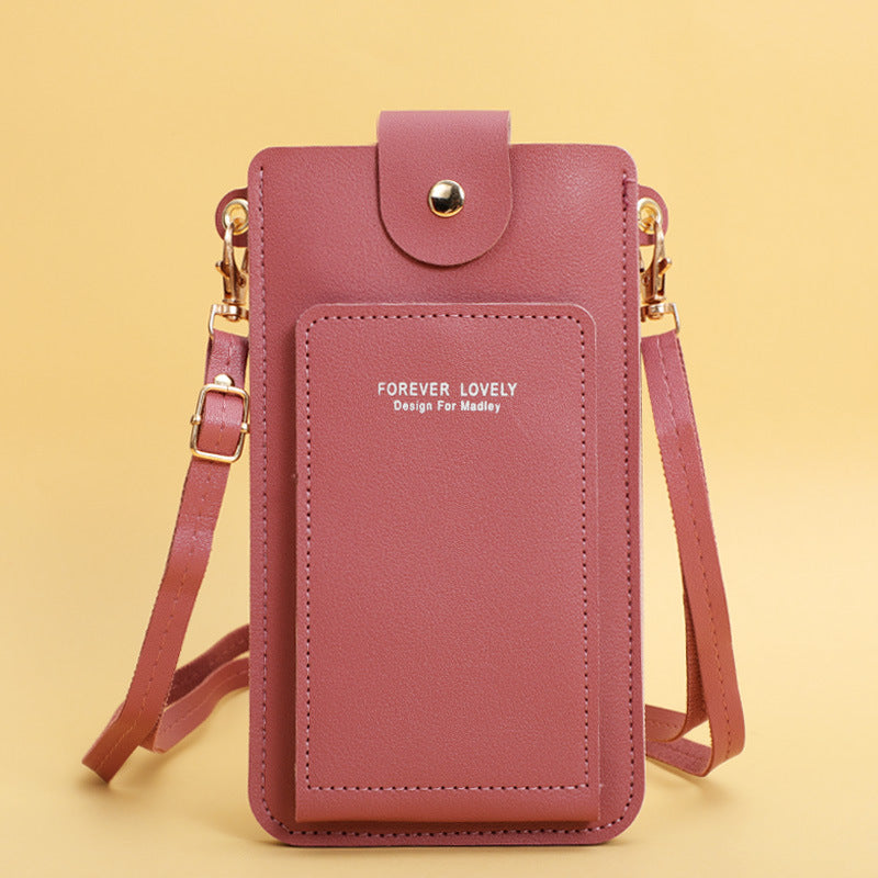 Women's Solid Color Fashion Simple License Phone Bags