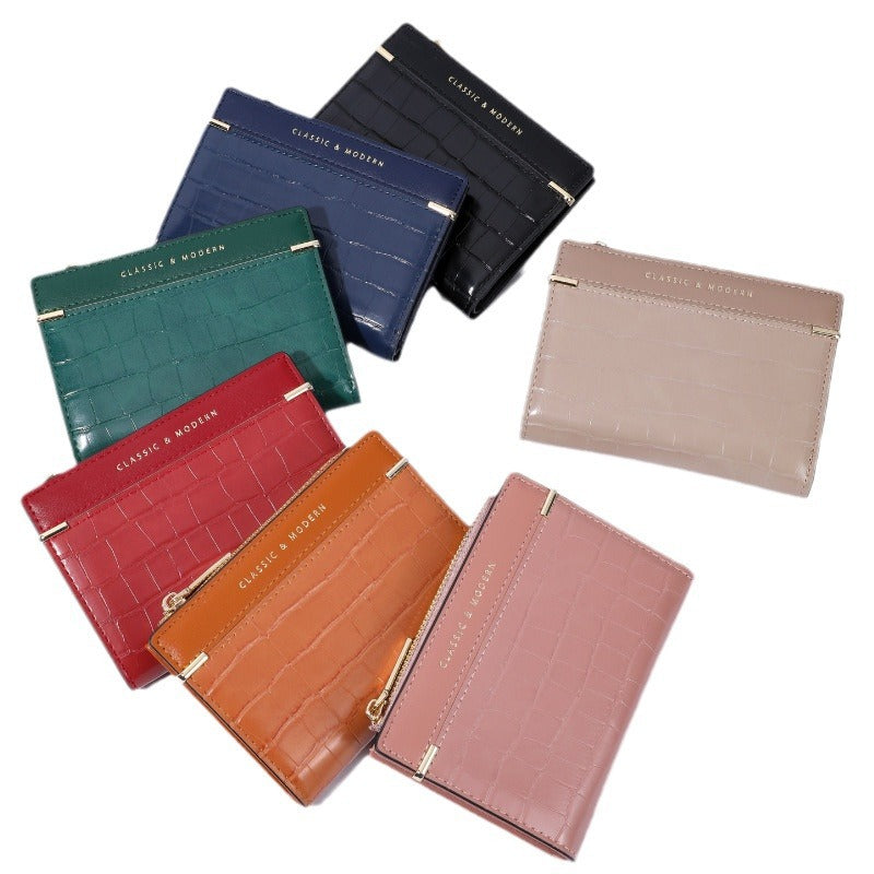 Women's Classic Two-fold Short Frosted Female Purses