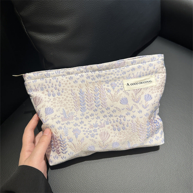 Women's High-grade Fresh Portable Liner Canvas Large Capacity Cosmetic Bags