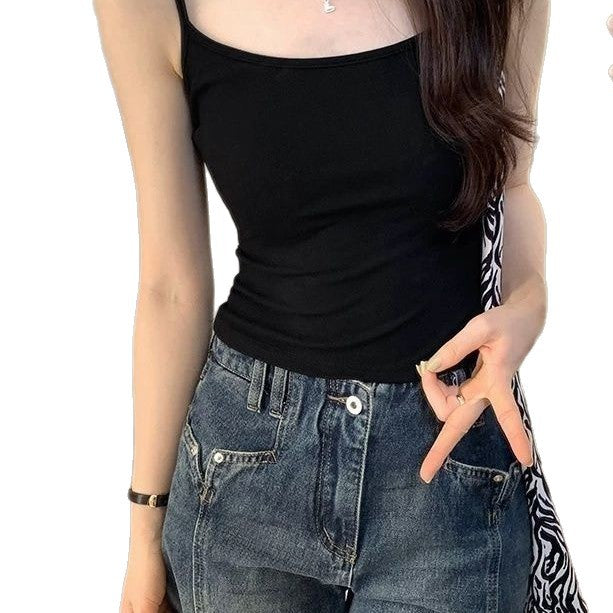 Women's Beautiful Back Vest One-piece Chest Pad Tanks Camis