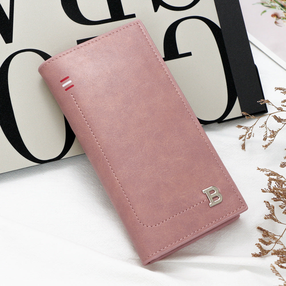 Women's & Men's Fashion Mid-length Three Fold Dollar Multi Slots Men's Wallet