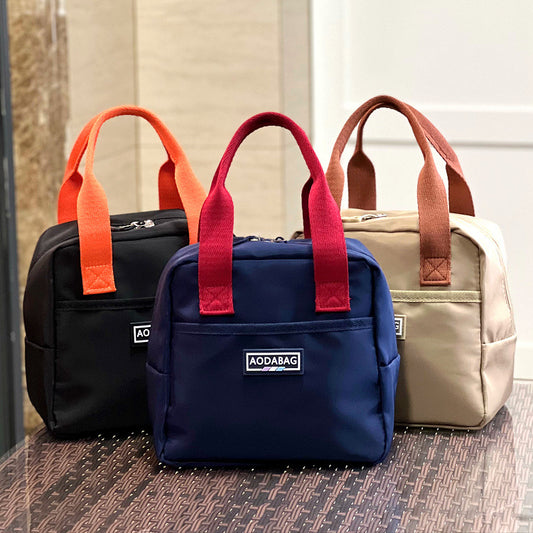 Women's Contrast Color Waterproof Lunch Box Mummy Handbags