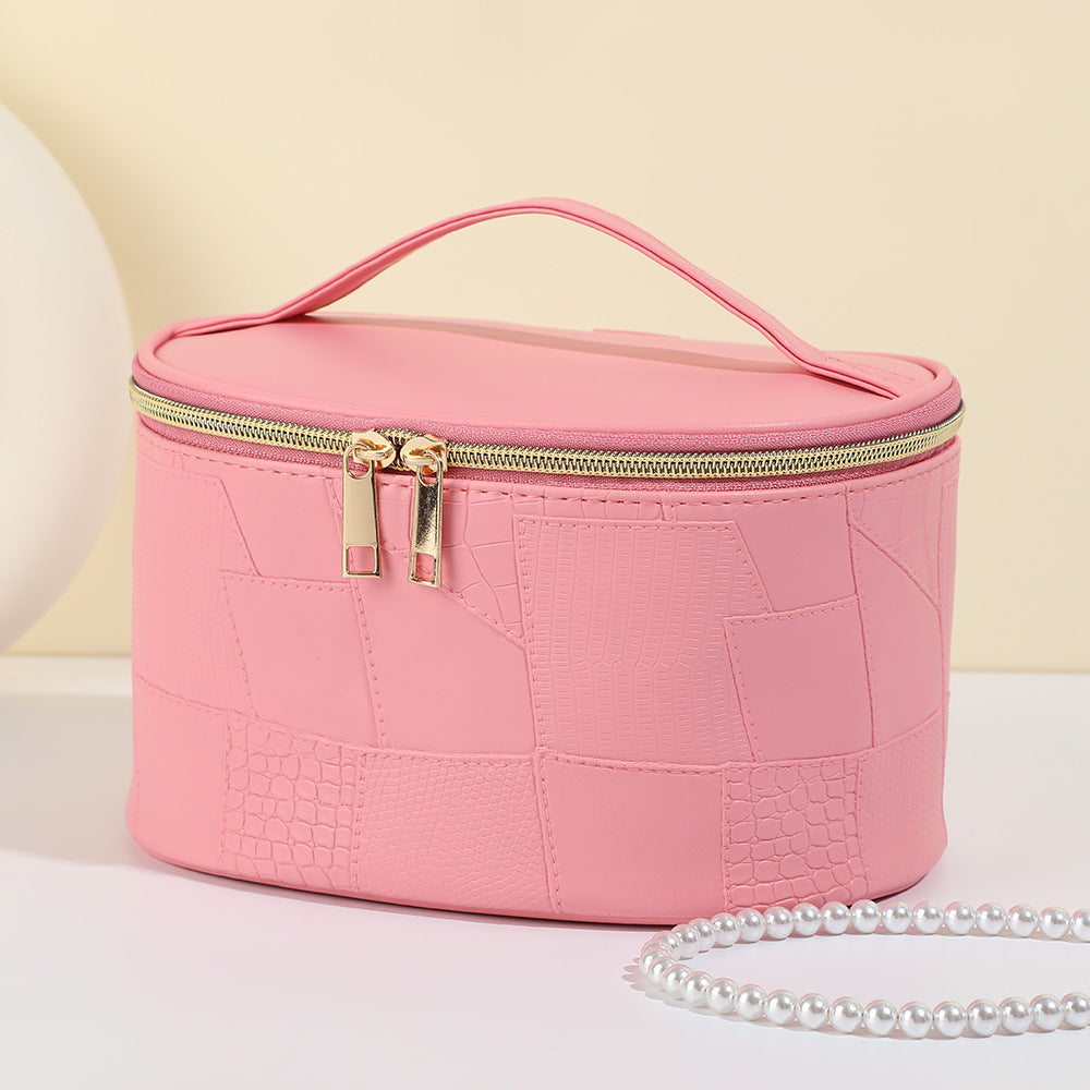 Women's Simple Crocodile Pattern High-grade Large Capacity Storage Waterproof Portable Cosmetic Bags