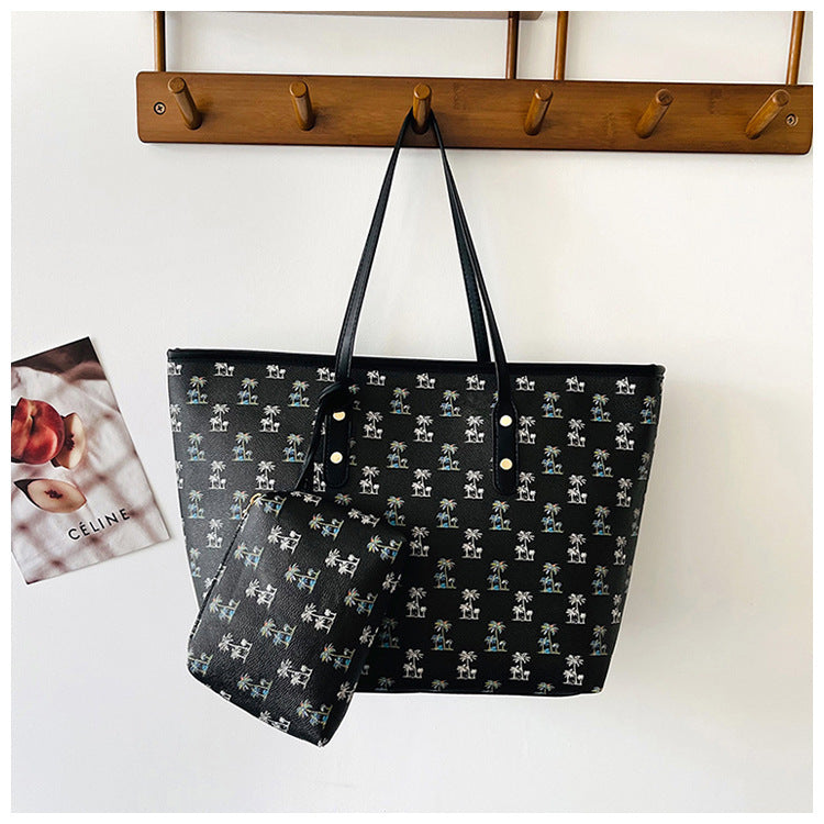 Women's Printed Large Capacity Two-piece Set Simple Western Bags
