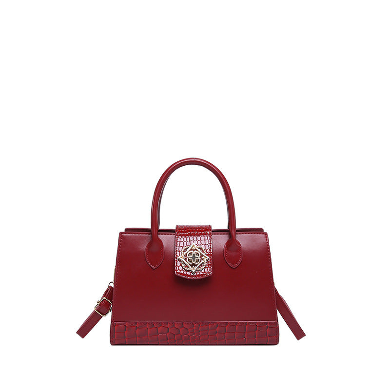 Fashion Crocodile Pattern Stitching Texture Elegant Large Women's Shoulder Bag