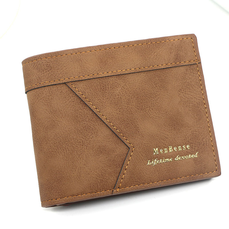 Men's Short Matte Leather Man's Large Capacity Men's Wallet