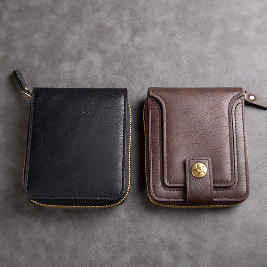 Men's Quality Short Stylish Versatile Retro Horizontal Men's Wallets