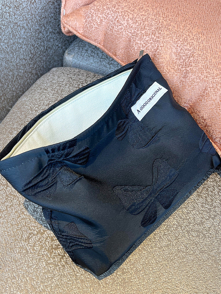 Noble Dark Pattern Bow Princess High Cold Cosmetic Bags