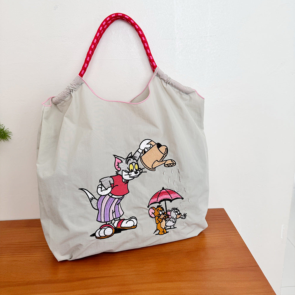 Authorized Embroidered Shopping Female Cartoon Fashion Portable Shoulder Bags