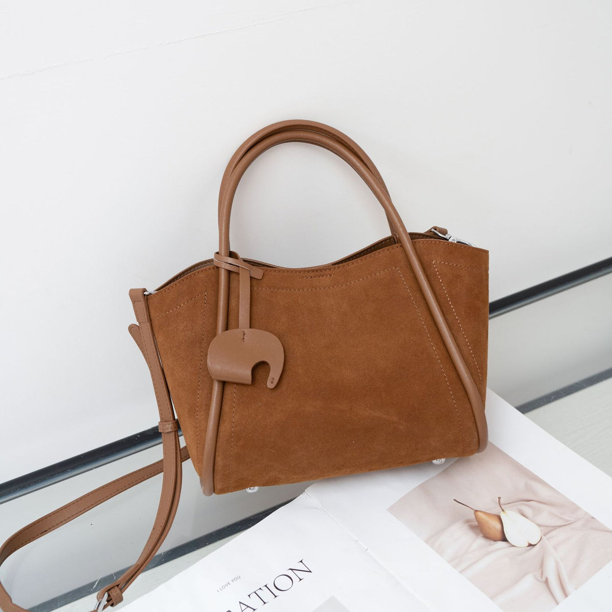 Frosted Cowhide Lady's Elegant Portable Commuter Fashion Women's Shoulder Bag
