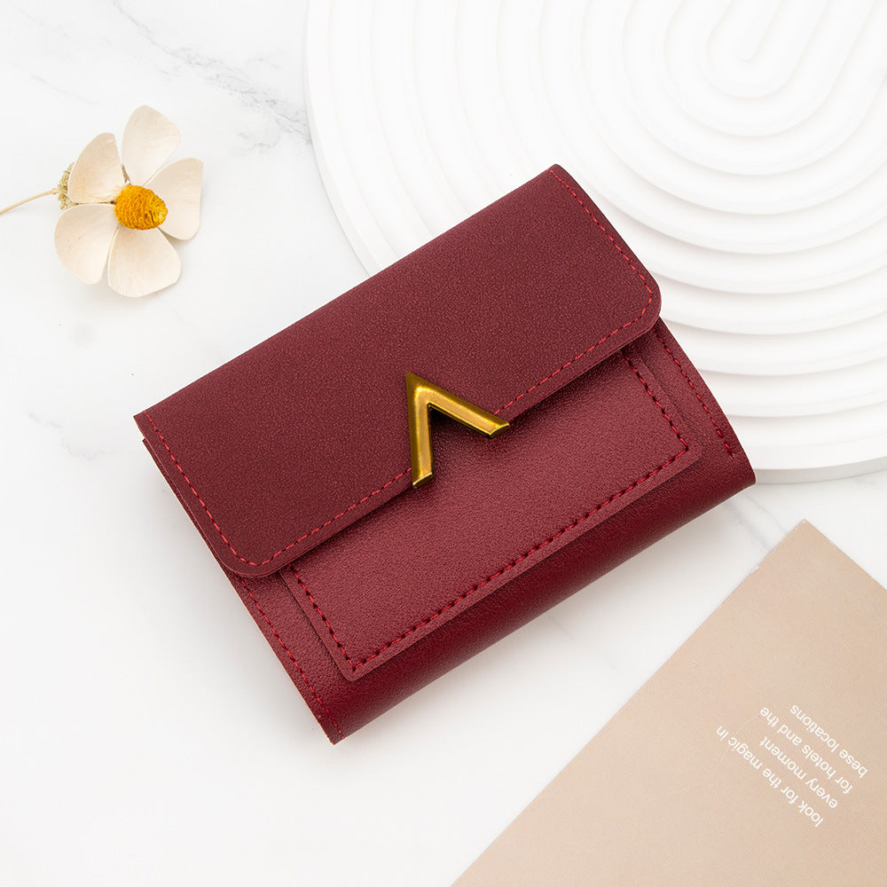 Women's Korean Style Short Three-fold Mini Card Holder
