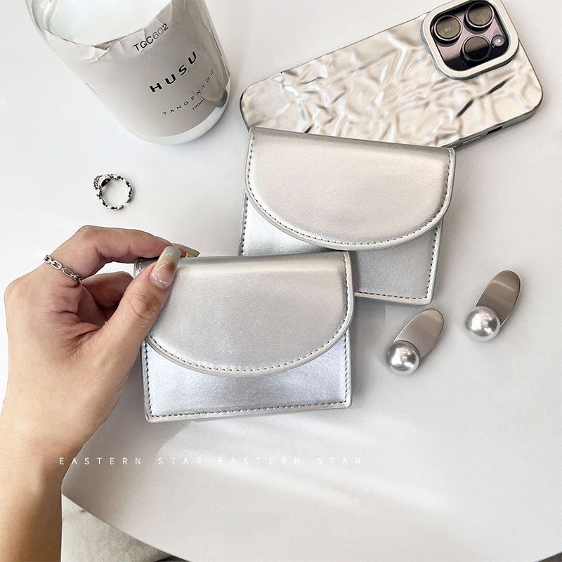 Women's Heavy Korean Style Sier Simple Cover Ladies Wallets