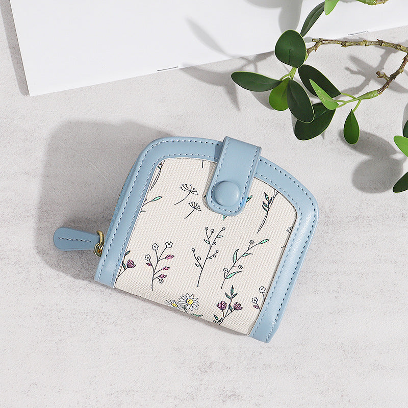 Women's Printed Green Shivering Simple Cute Zipper Bond Purses