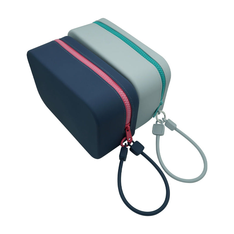 Women's Large Capacity Silicone Color Matching Portable Cosmetics Storage Box National Makeup Bag
