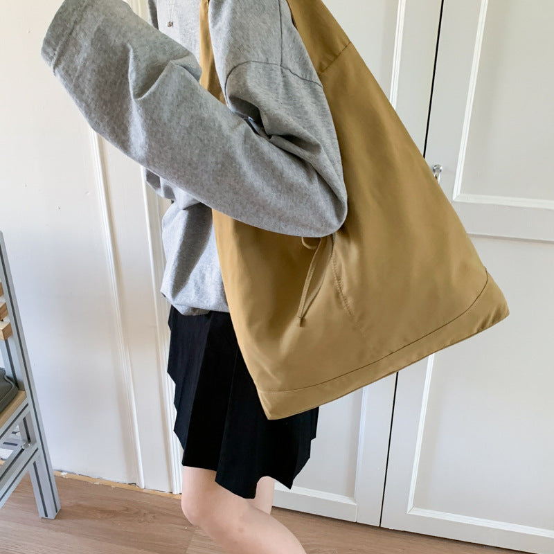 Capacity Simple Plain Bow Canvas Idle Style Commuter Tote Bags