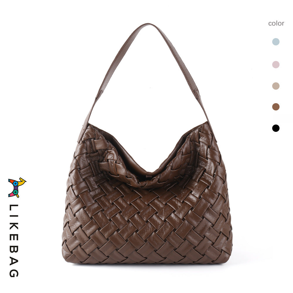Women's Capacity Composite Portable Soft Leather Textured Women's Shoulder Bag