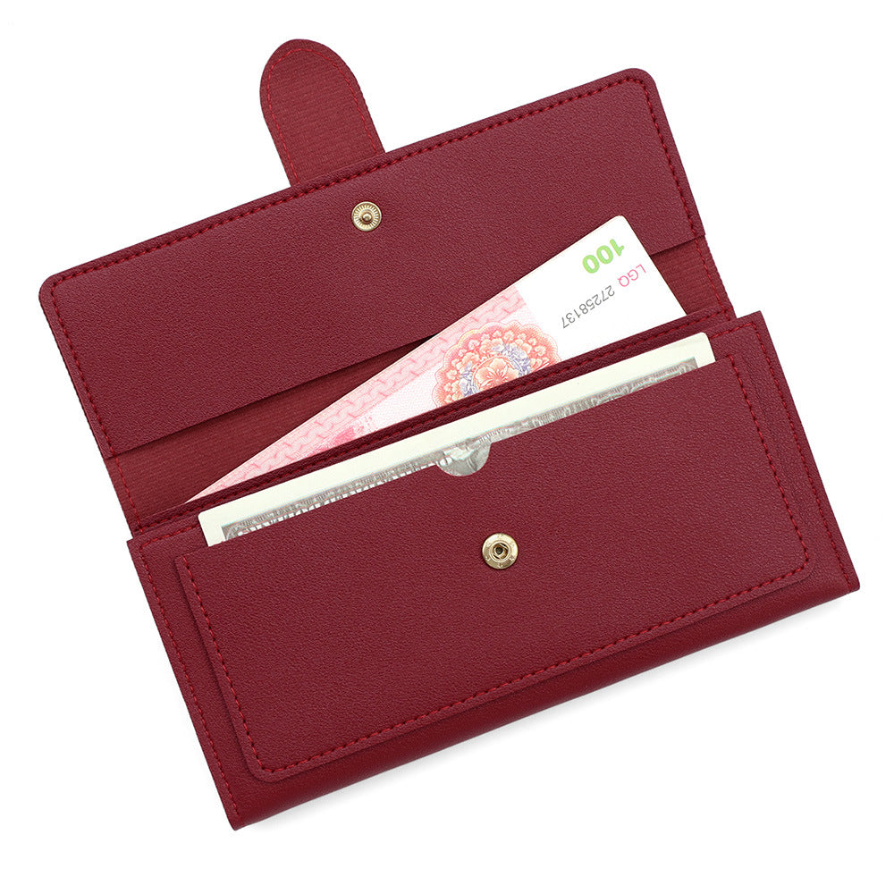 Women's Long Fashionable Simple Tri Fold Clutch Purses