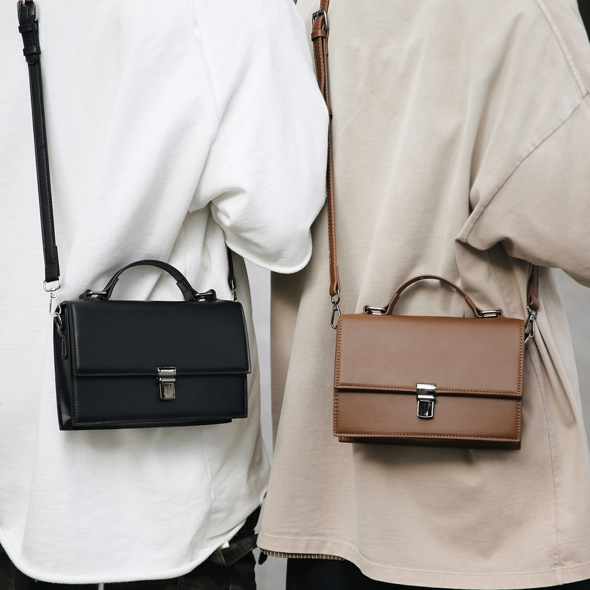 Stylish Men's Fashion Commuting Texture Box Women's Shoulder Bag