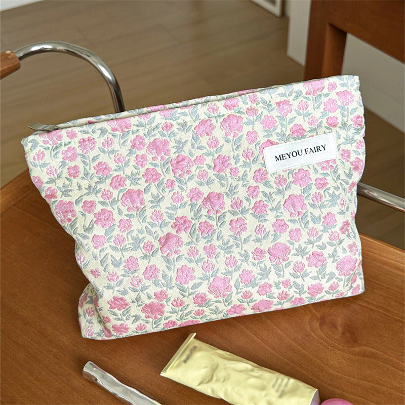 Large Capacity Portable Clutch Jacquard Buggy Makeup Bag