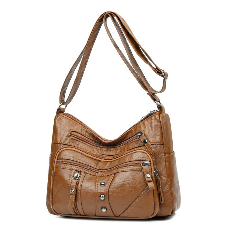 Soft Leather Textured Female Simple Temperamental Mother Women's Shoulder Bag