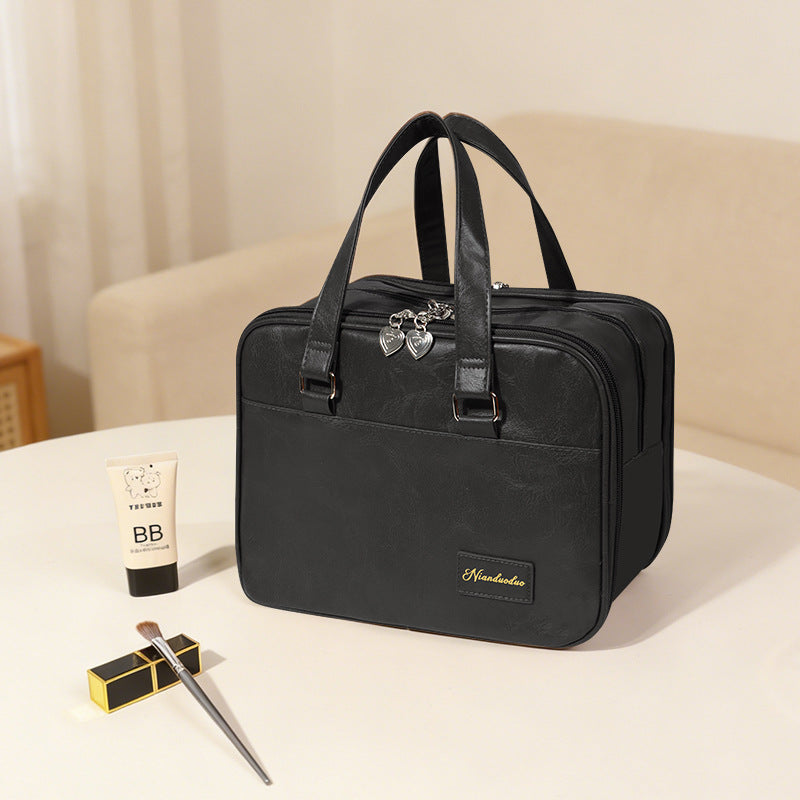 Portable Waterproof Wash Large Capacity Fashion Retro Makeup Bag