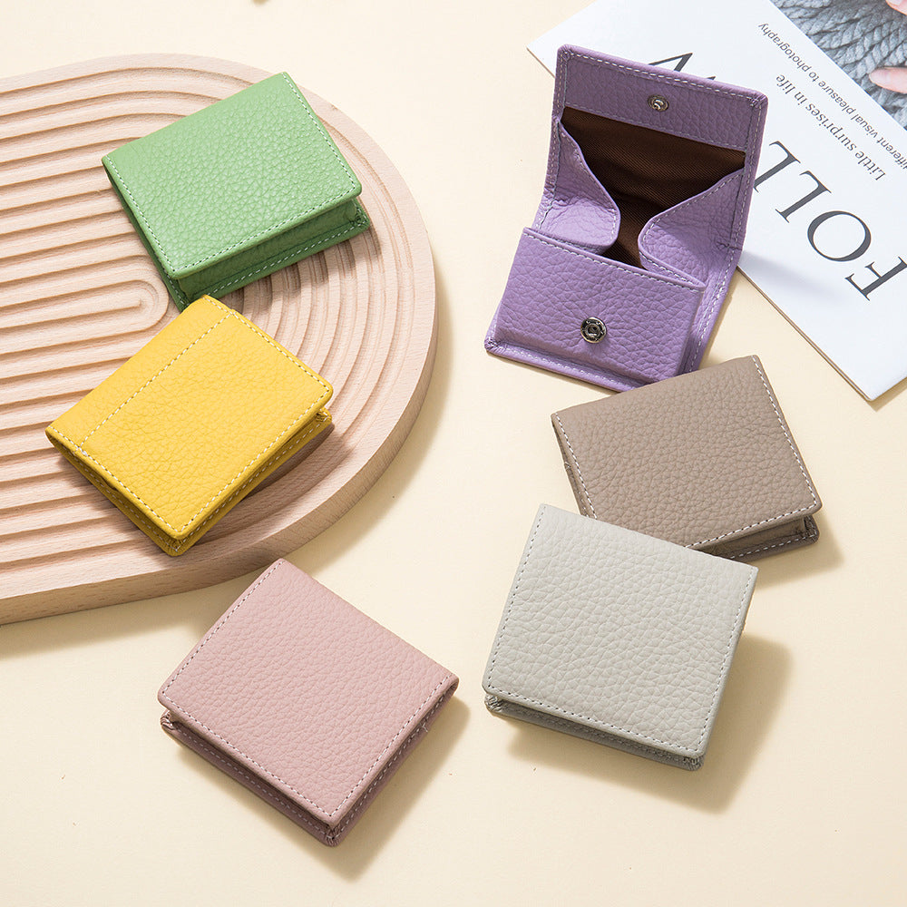 Women's Layer Cowhide Mini For Leather Storage Coin Purses