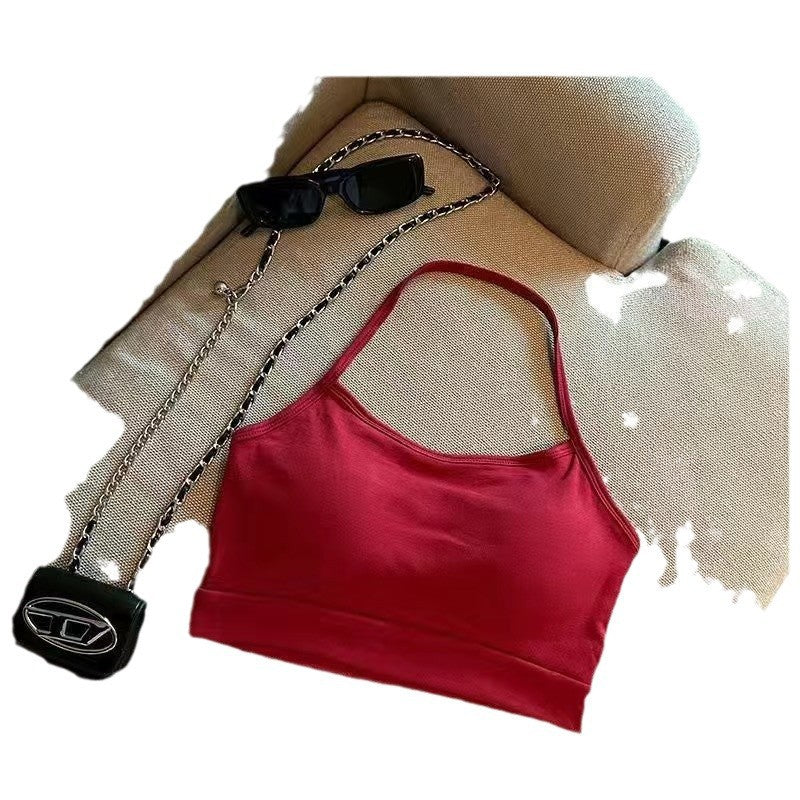 Women's Halter Spaghetti Straps Summer Comes With Chest Tanks Camis