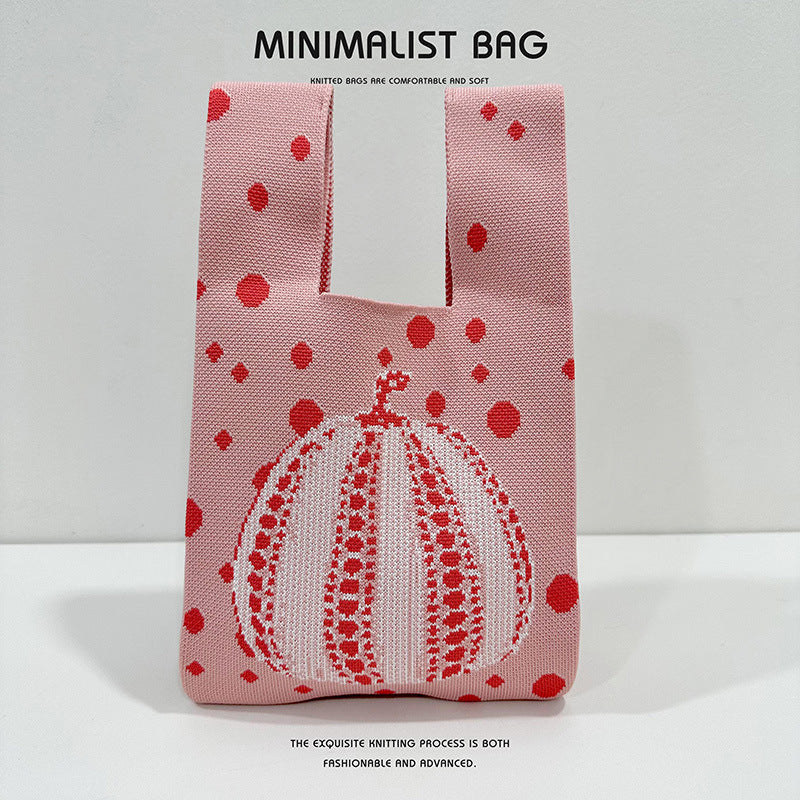 Women's Pumpkin Knitted For Versatile Large Capacity Handbags