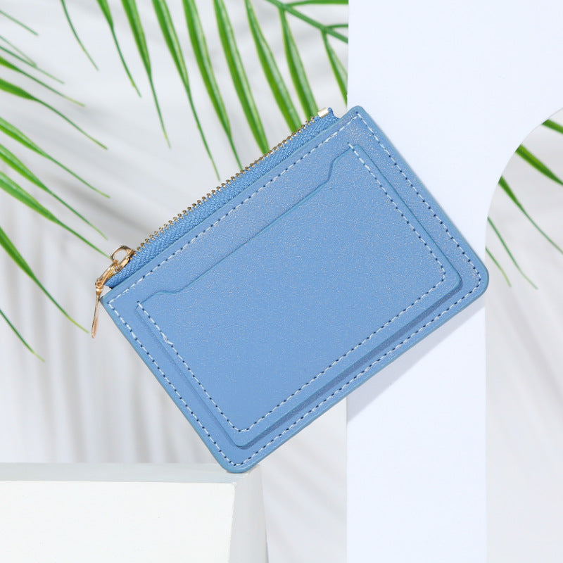 Women's Leather Zipper Design Female Multiple Slots Solid Ladies Wallets