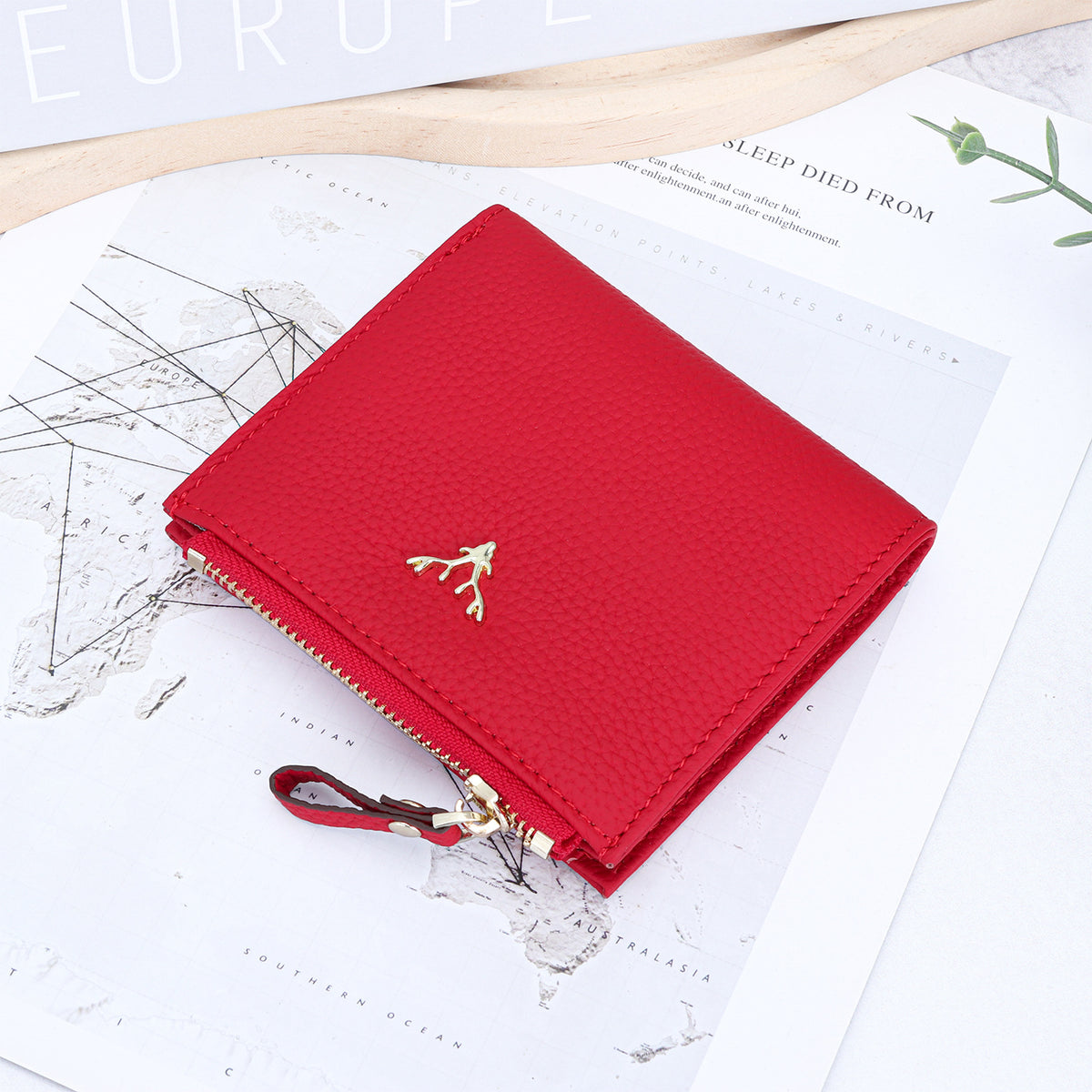 Women's Genuine Leather Short First Layer Cowhide Ladies Wallet