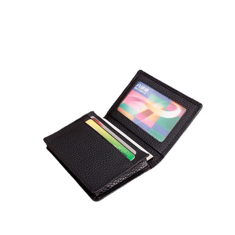 Men's Leather Business Litchi Pattern First Layer Card Holder