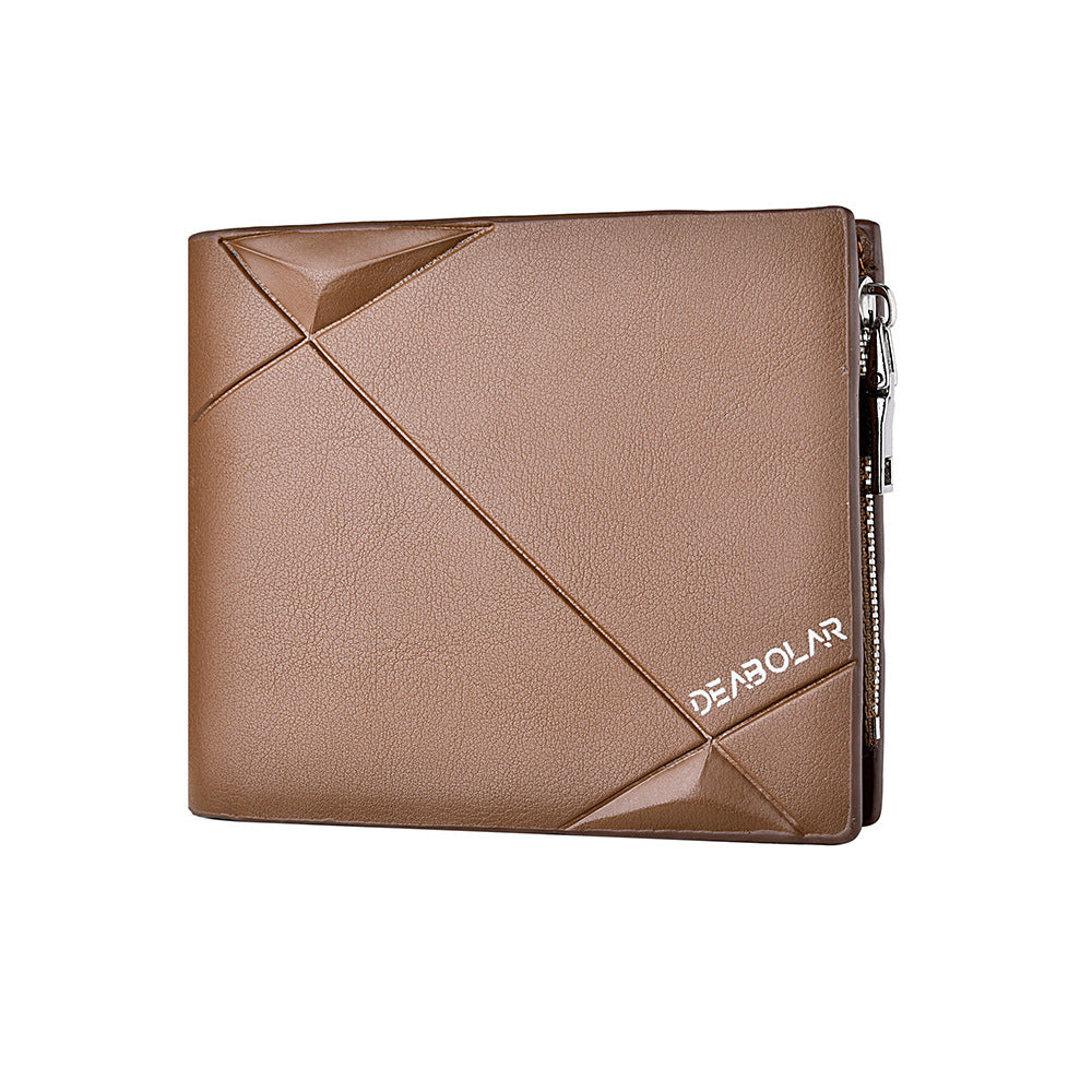 Men's Short Horizontal Zipper Personality Business Male Men's Wallets