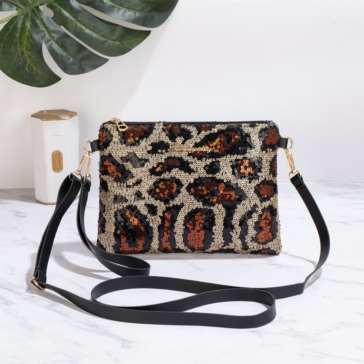 Women's Sequined Zipper Dinner High Sense Fashion Chain Handbags