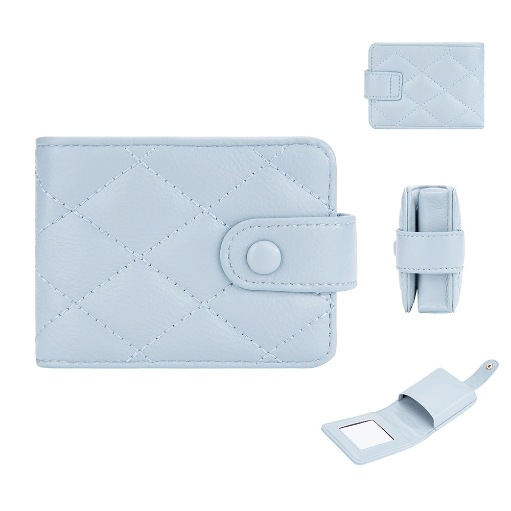 Women's Fashion Rhombus Quilted Compact With Lens Makeup Bag