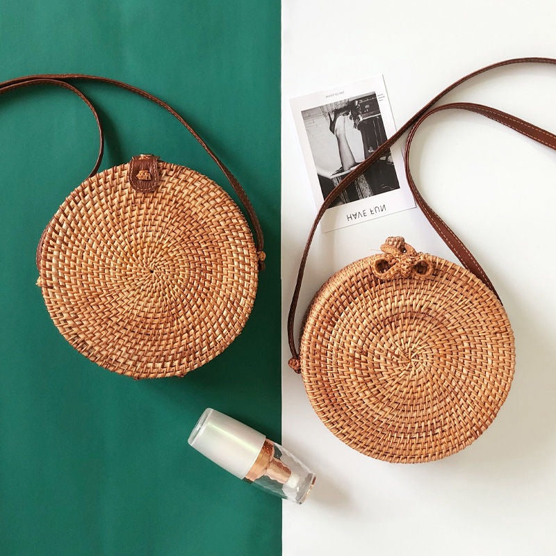 Rattan Autumn Weave Woven Retro Straw Handbags